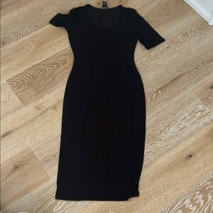 Rachel Zoe Black Sheath Dress Short Sleeve Scoop Neck